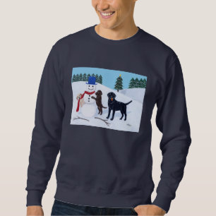 Sweatshirt Noël de Labrador avec le bonhomme de neige