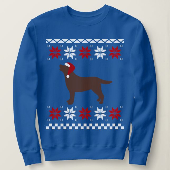 Sweatshirt Noël de Père Noël de silhouette de Labrador de (Design devant)