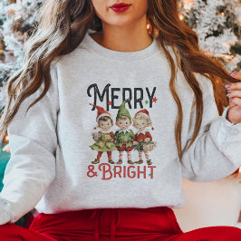Sweatshirt Noël des adorables elfes Vintages