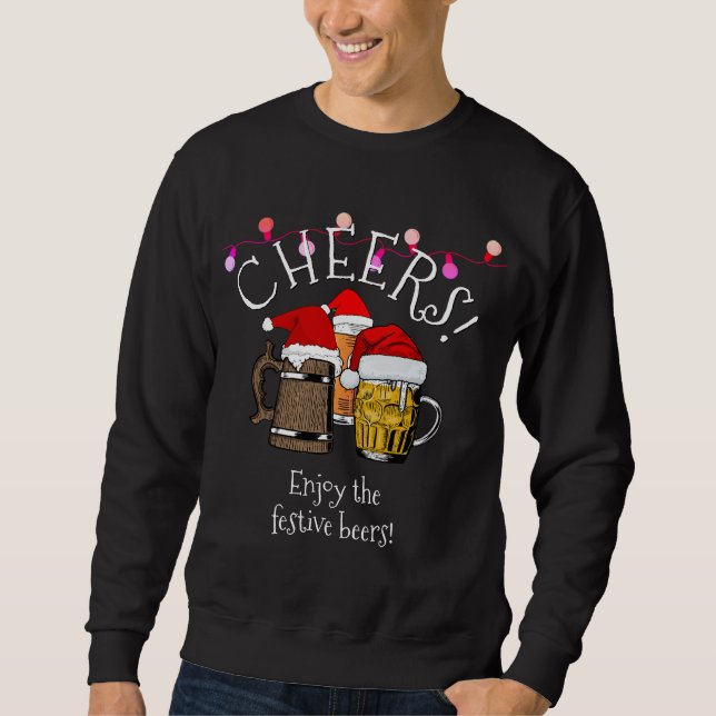 Sweatshirt Noël du Père Noël de la bière (Devant)