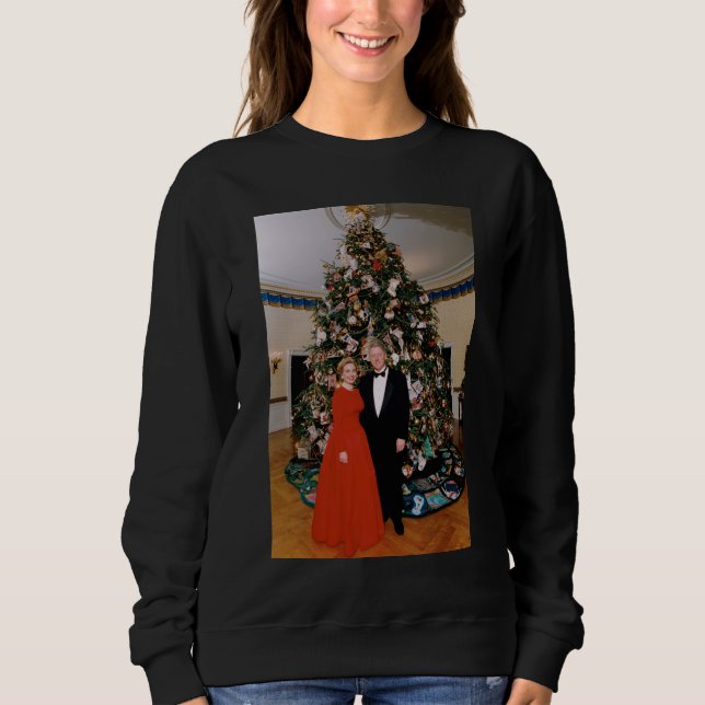 Sweatshirt Noël du président américain Bill Clinton et Hillar (Devant)