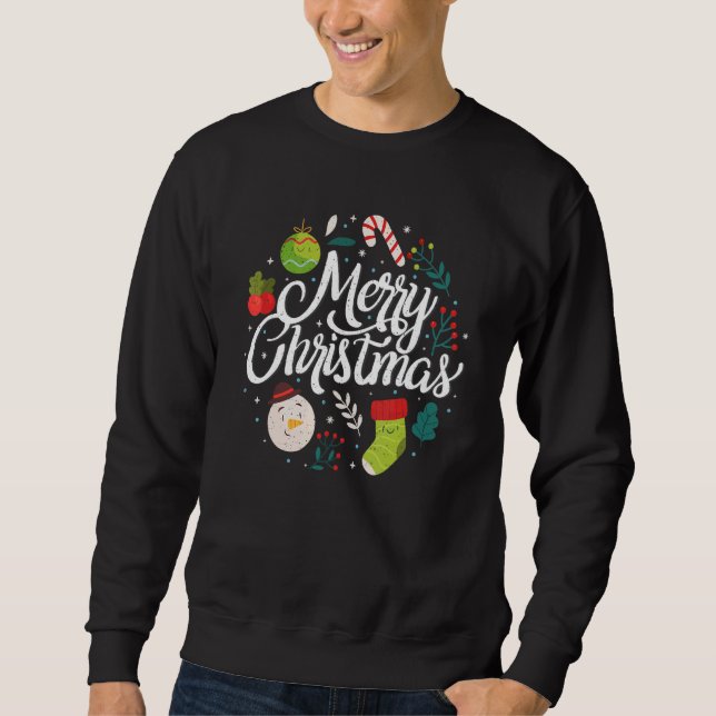 Sweatshirt Noël en détresse rétro 25 (Devant)