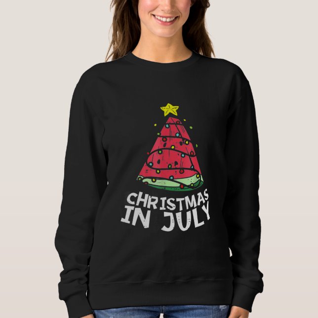 Sweatshirt Noël En Juillet Pastèque Noël Arbre Hommes D'Été (Devant)