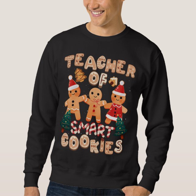 Sweatshirt Noël Enseignant Cute Gingerbread Cookies Drôle H (Devant)