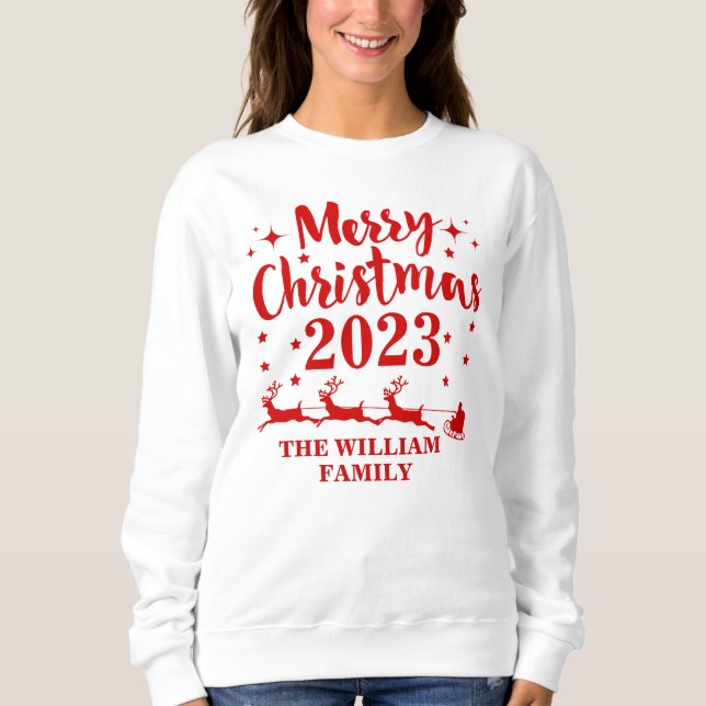 Sweatshirt Noël familial personnalisé (Devant)