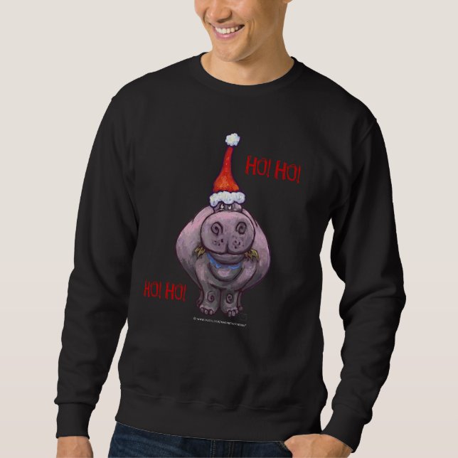 Sweatshirt Noël Hippopotame (Devant)