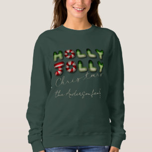 Sweatshirt Noël Holly Jolly en 3D optique gras ballon bonbon