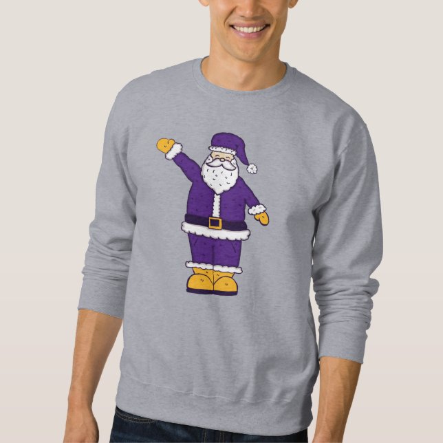 Sweatshirt noël jaune pourpre santa claus (Devant)