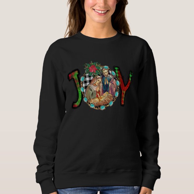 Sweatshirt Noël Joie Nativité Véritable histoire Nativité Scè (Devant)