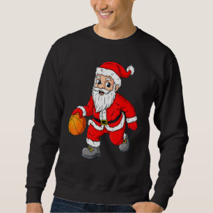 Sweatshirt Noël Le Père Noël Conduit Un Basket-Ball Noël