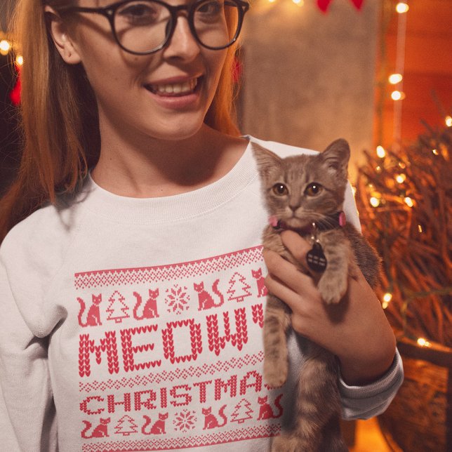 Sweatshirt Noël Meowy (Créateur téléchargé)