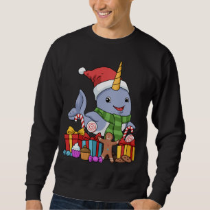 Sweatshirt Noël Narwhal Enfants Noël Cadeau Narwhal