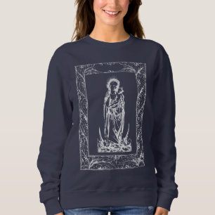 Sweatshirt Noël Nativité Madonna et Enfant Holly Frontière