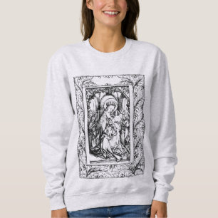 Sweatshirt Noël Nativité Madonna et Enfant Holly Frontière