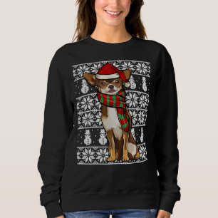 Sweatshirt Noël Noël Noël Noël Brown Chihuahua Ugly