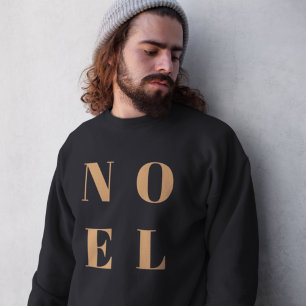 Sweatshirt Noel noir et or   Noël tendance et élégant