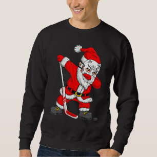 Sweatshirt Noël Père Noël Dabbing Joueur de hockey Garçons En