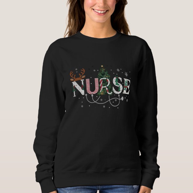 Sweatshirt Noël Père Noël Préférée Infirmière Noël Cadeaux Fê (Devant)