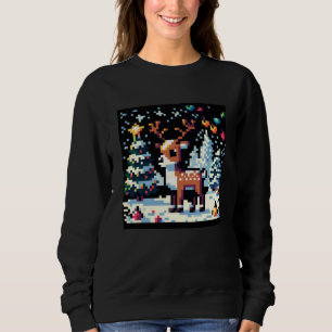 Sweatshirt Noël Reinder Winter Wonderland Pixel Art