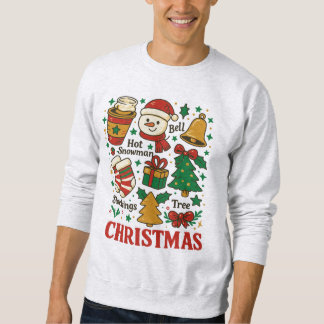 Sweatshirt Noël Rétro Dessins de Noël