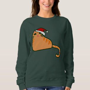 Sweatshirt noël santa claus casquette orange tabby chat