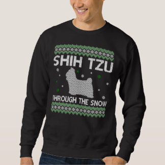 Sweatshirt Noël Shih Tzu À Travers La Neige