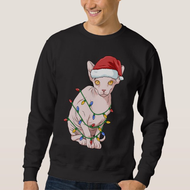 Sweatshirt Noël Sphynx Chat Cadeau Femmes Sphynx Chat (Devant)
