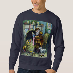 Sweatshirt Noël vintage, bas du Père Noël avec jouets