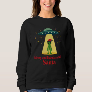 Sweatshirt Noël Vintage Sci-Fi Alien UFO pour les fans de San