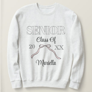 Sweatshirt Nœud Rose Personnalisé Année Senior Coquette 