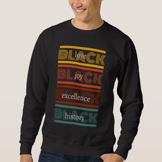 SWEATSHIRT NOIR AMOUR BLACK JOY NOIR EXCELLENCE ET HISTOIRE N (Devant)