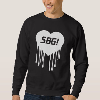 Sweatshirt Noir Crewneck de coeur de SBG