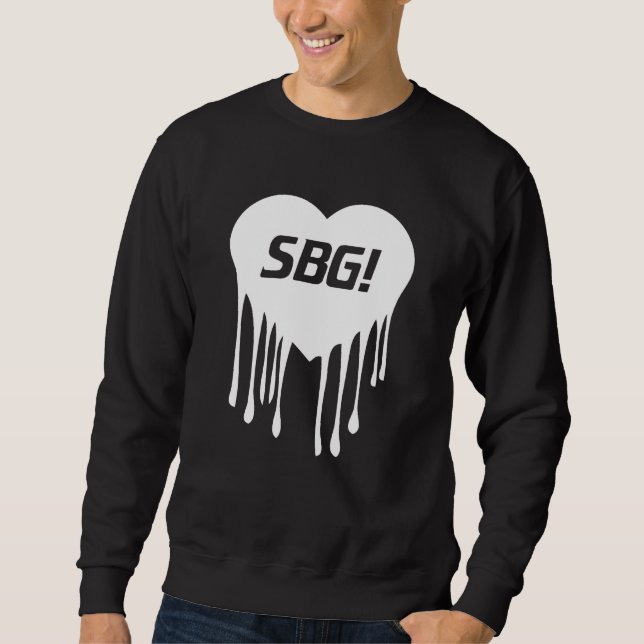 Sweatshirt Noir Crewneck de coeur de SBG (Devant)