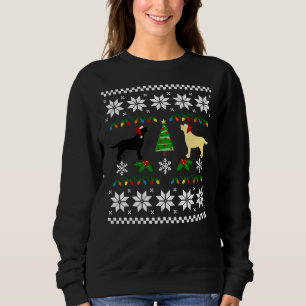 Sweatshirt Noir Labrador Et Jaune Labrador Joyeux Noël