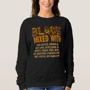Sweatshirt Noir Mélangé Au Beurre De Shea Melanin Afro-Améric