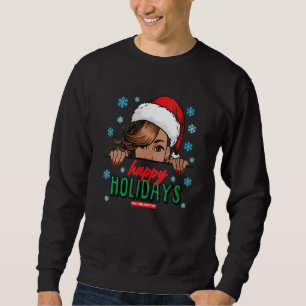 Sweatshirt Noir Mme Claus Casquette Pékin Joyeuses vacances N