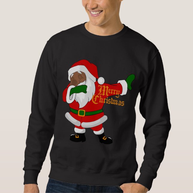 Sweatshirt noir santa claus (Devant)
