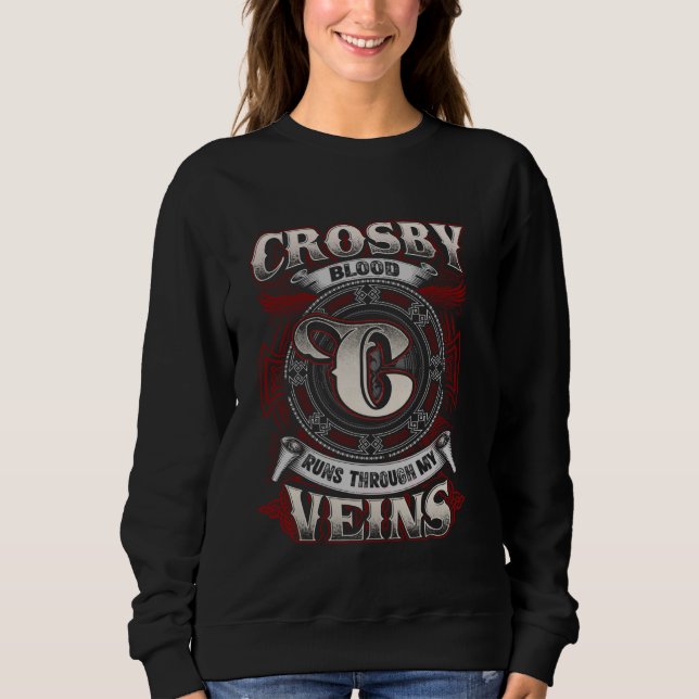 Sweatshirt Nom De Famille Crosby, Traverse Mes Veines (Devant)