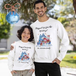 Sweatshirt Nom de famille, Famille de bonhomme de neige migno