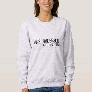 Sweatshirt Nom personnalisé et personnalisé de la mariée