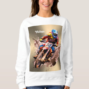 Sweatshirt Nom personnalisé Motocross Puzzle