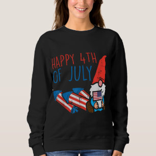 Sweatshirt Nordic Gnome US Drapeau Joyeux Jardin 4 juillet Pa