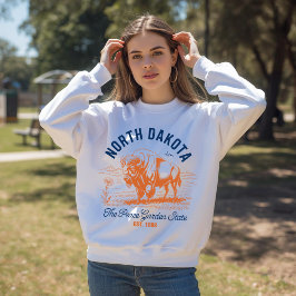 Sweatshirt North Dakota The Peace Garden State Bison 
