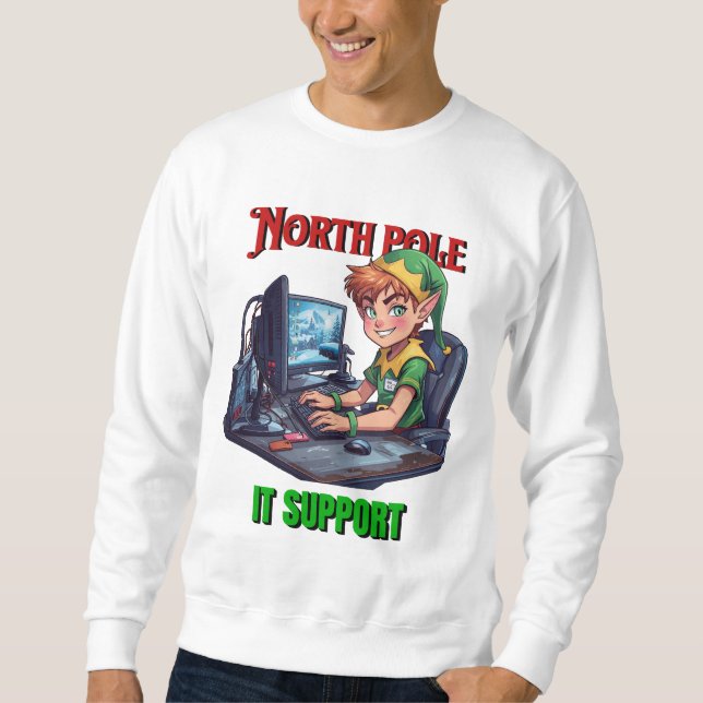 Sweatshirt North Pole IT Support (Devant)