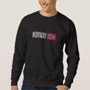 Sweatshirt Norvège Drapeau Souvenir - Retro Design norvégien