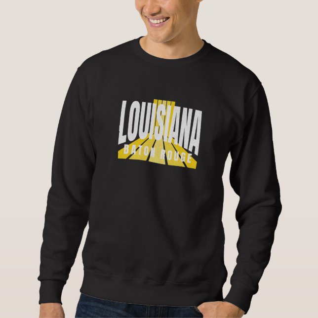Sweatshirt Nostalgic Baton Rouge Cool Purple & Yellow Louisia (Devant)