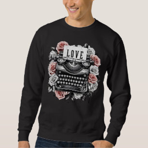 Sweatshirt Notes d'amour éternelles vintages avec Roses Vinta