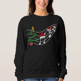 Sweatshirt Notes de musique de Noël Santa Hat Treble Clef