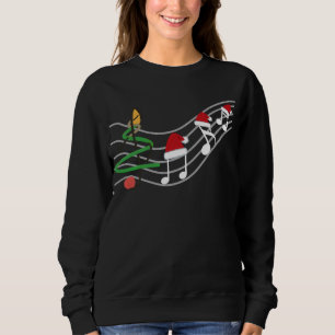 Sweatshirt Notes de musique de Noël Santa Hat Treble Clef