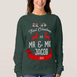Sweatshirt Notre premier Noël en tant que M. et Mme Newlywa